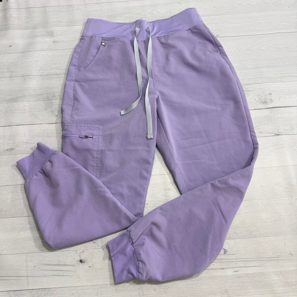 FIGS Zamora jogger scrub pants light purple women's size small petite